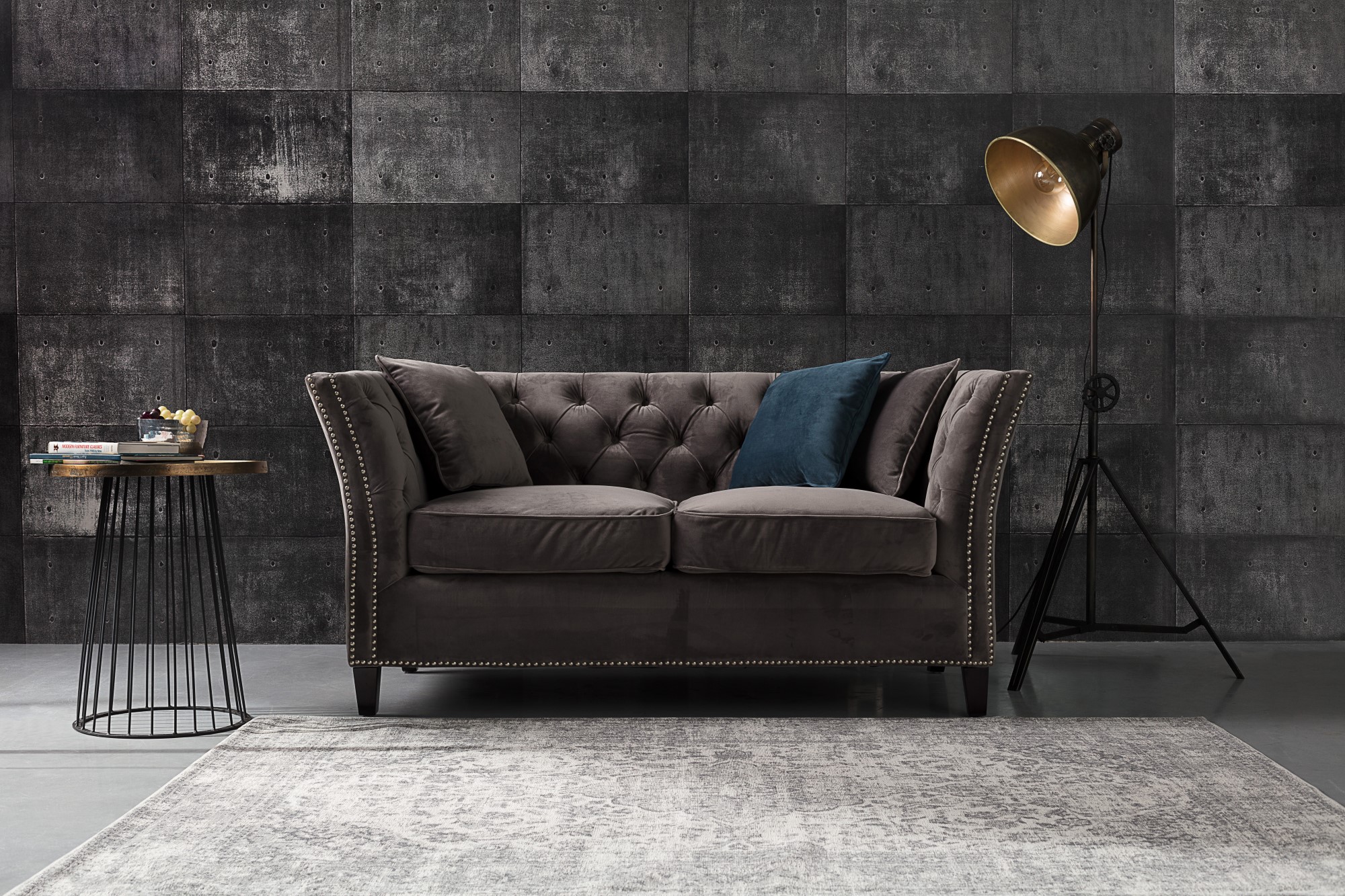 Dekoria.pl, sofa Chesterfield Modern Velvet Dark Grey