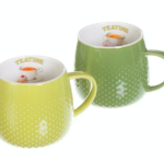 Zestaw kubków Raindrop Tea olive&celadon 2 szt porcelana 320 ml