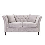 sofa Chesterfield Modern VelvetLight Grey 2-os.