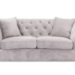 sofa Chesterfield Modern Velvet Light Grey