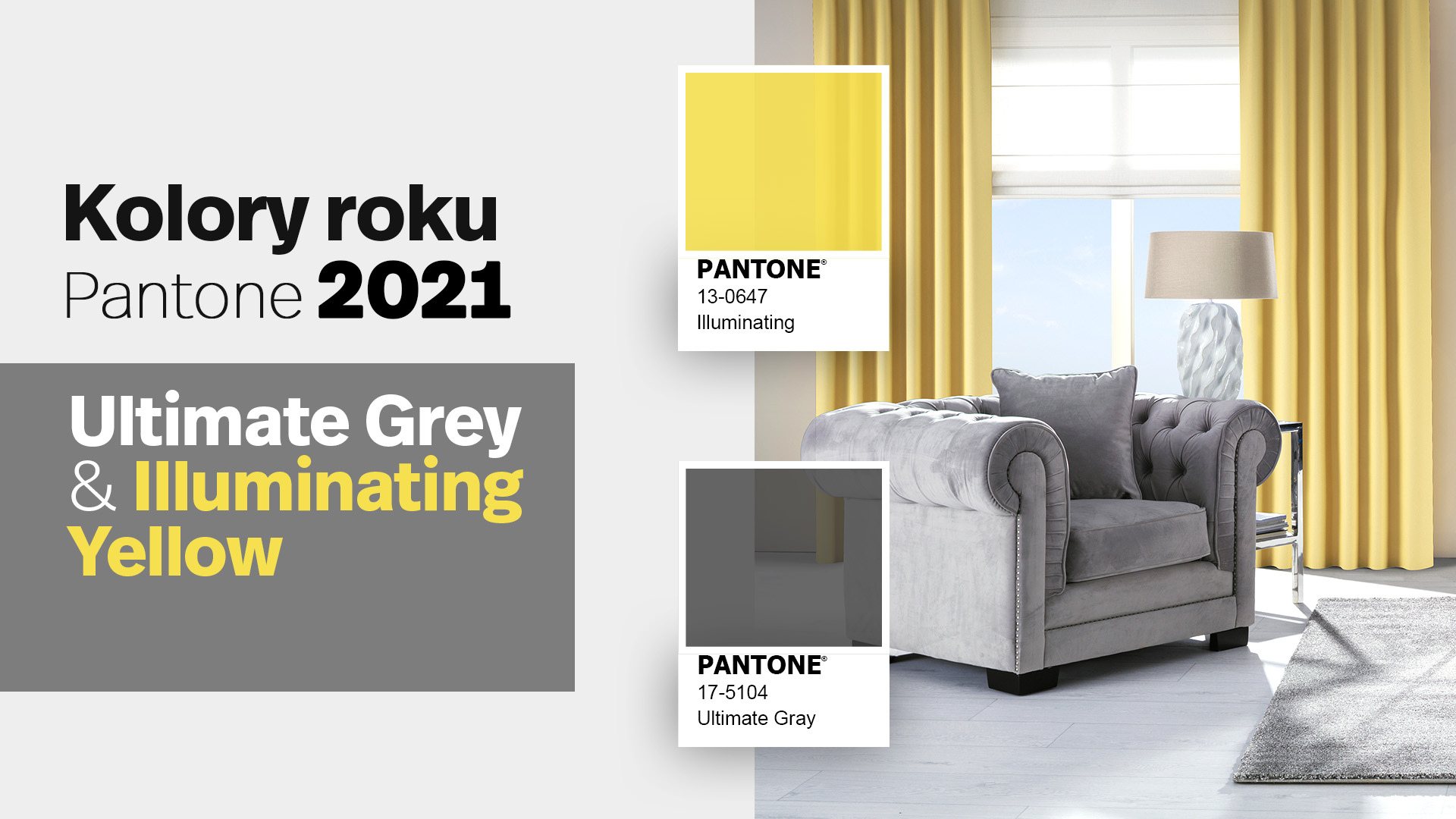 Kolor roku 2021 – zobacz, jak zastosować we wnętrzu połączenie szarego i żółtego