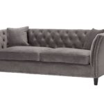 sofa Chesterfield Modern Velvet Dark Grey 3-os.